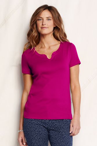 Women's Cotton Rib Notch Tee
