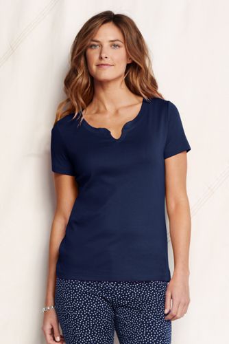 Women's Cotton Rib Notch Tee