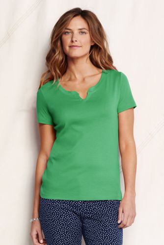 Women's Cotton Rib Notch Tee