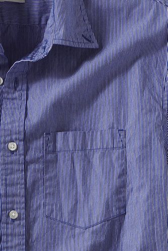 Men's Short Sleeve Striped Poplin Shirt