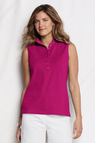 Women's Sleeveless Cotton Modal Pique Polo