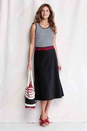Women's Knit A-line Midcalf Skirt