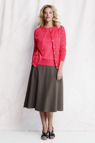 Women's Knit A-line Midcalf Skirt