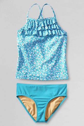 Girls' Ruffle Front Tankini Set