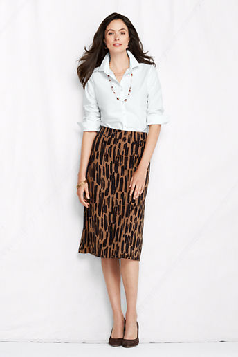 Women's Regular Pattern Drapey Ponté A-line Skirt - Toasted Peanut Print, S