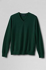 Fine Gauge Cashmere V-neck Sweater 447505: Rich Pine