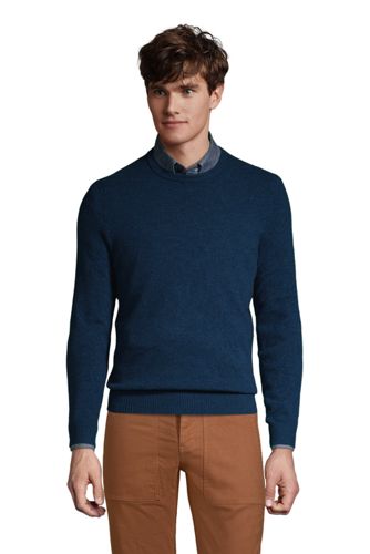 【送料無料】【ランズエンド LANDS' END】メンズ・ランズエンド・カシミヤ・クルーネック／長袖/XXL/ブルー
