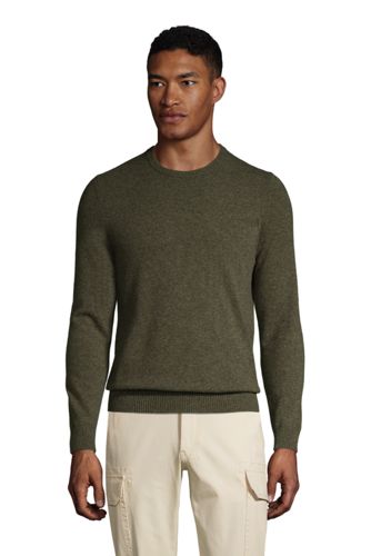 【送料無料】【ランズエンド LANDS' END】メンズ・ランズエンド・カシミヤ・クルーネック／長袖/S/グリーン