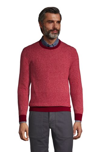 【送料無料】【ランズエンド LANDS' END】メンズ・ランズエンド・カシミヤ・クルーネック／長袖/XL/レッド