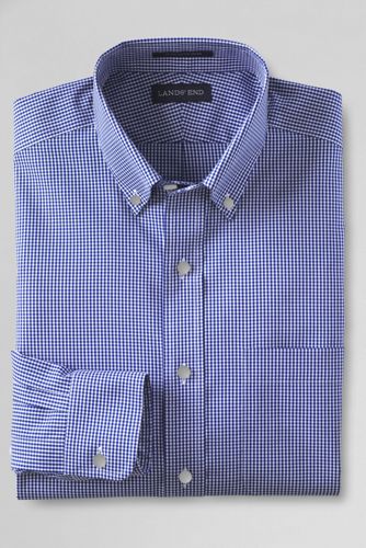 【ランズエンド LANDS' END】メンズ・ノーアイロン・スーピマ・ピンポイント・リングフリー/柄/ボタンダウン/アドバンスフィット/長袖 ランズエンド