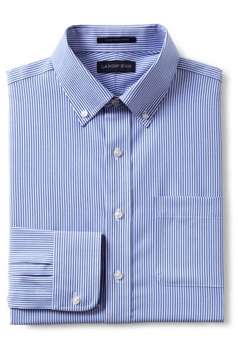 【ランズエンド LANDS' END】メンズ・ノーアイロン・スーピマ・ピンポイント・リングフリー/柄/ボタンダウン/ベーシックフィット/長袖 ランズエンド