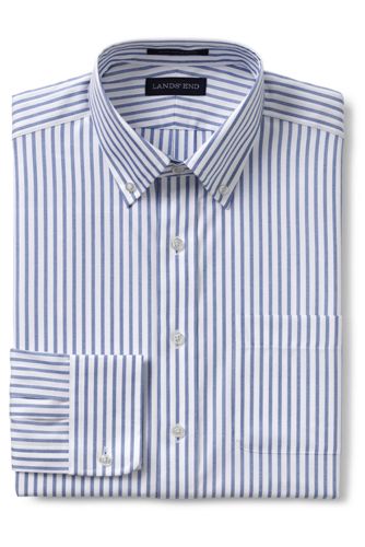 【ランズエンド LANDS' END】メンズ・ノーアイロン・スーピマ・ピンポイント・リングフリー/柄/ボタンダウン/ベーシックフィット/長袖 ランズエンド