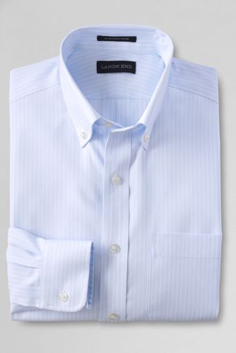 【ランズエンド LANDS' END】メンズ・ノーアイロン・スーピマ・ピンポイント・リングフリー/柄/ボタンダウン/ベーシックフィット/長袖 ランズエンド