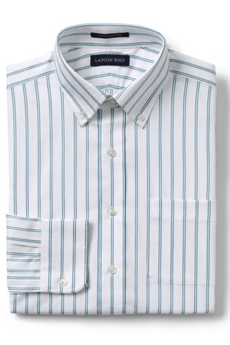 【ランズエンド LANDS' END】メンズ・ノーアイロン・スーピマ・ピンポイント・リングフリー/柄/ボタンダウン/ベーシックフィット/長袖 ランズエンド