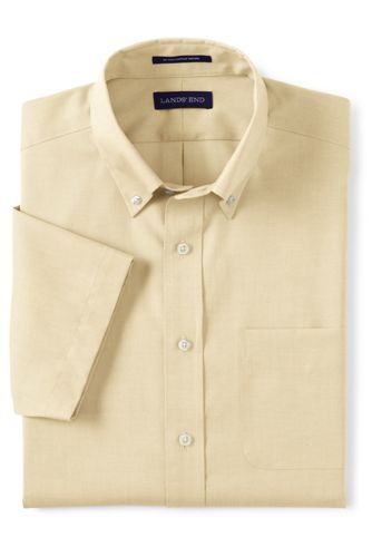 【ランズエンド LANDS' END】メンズ・ノーアイロン・スーピマ・ピンポイント・リングフリー/無地/ボタンダウン/ベーシックフィット/半袖 ランズエンド