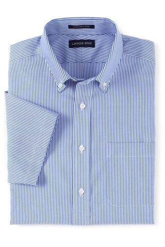 【ランズエンド LANDS' END】メンズ・ノーアイロン・スーピマ・ピンポイント・リングフリー/柄/ボタンダウン/ベーシックフィット/半袖 ランズエンド