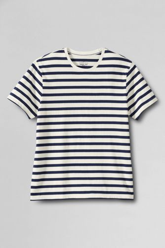 【ランズエンド LANDS' END】メンズ・シーウォーンT/スリムフィット/ストライプ/半袖 ランズエンド