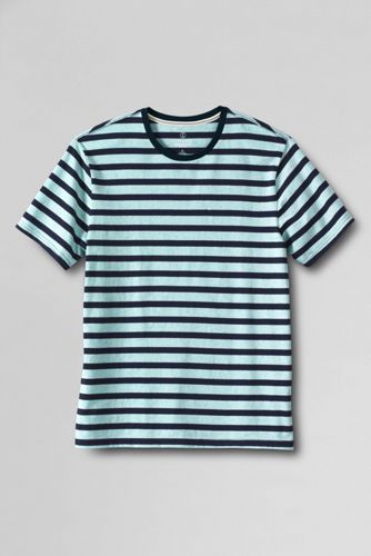 【ランズエンド LANDS' END】メンズ・シーウォーンT/スリムフィット/ストライプ/半袖 ランズエンド
