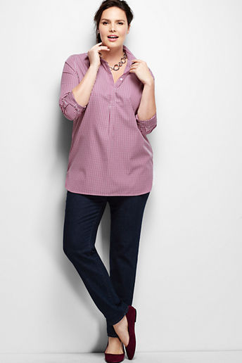 Women's Plus Size No Iron Tunic Top - Light Coral Blush Print