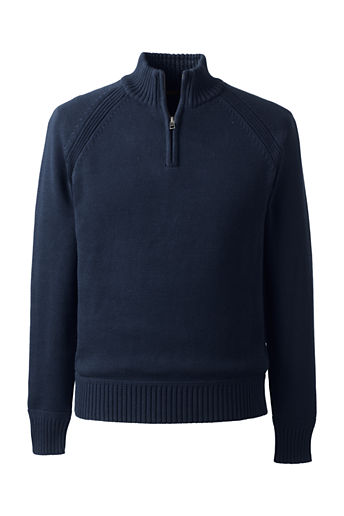 Men's Half-zip Mock Cotton Drifter Sweater - Classic Navy
