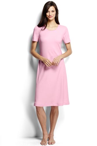 Women's Short Sleeve Knee Nightgown - Light Pink