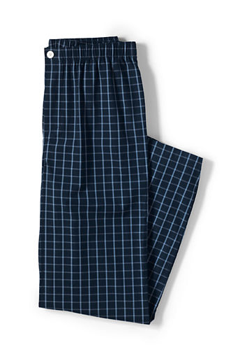 Men's Classic Fit Broadcloth Pajama Pants - Classic Navy Plaid