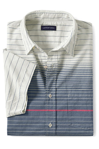 Men's Traditional Fit Short Sleeve Buttondown Yarn Dyed Festival Shirt - Lunar Navy Stripe