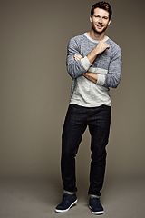 Mariner Stripe Tee Sweater 460767: Light Gray Jaspe