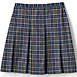 School Uniform Custom Girls Plaid Box Pleat Skirt Below the Knee, Front
