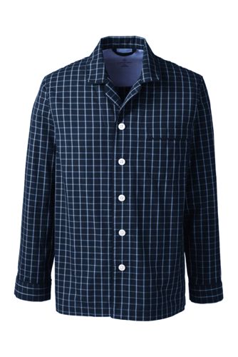 Men's Classic Fit Broadcloth Pajama Shirt - Classic Navy Plaid