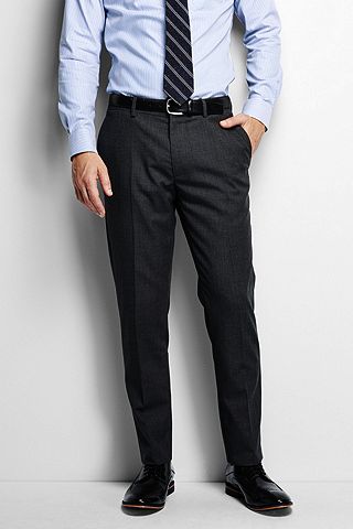 Land's End Slim Fit Plain Front Year Round Trousers 460701
