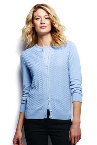 Women's Supima Texture Cardigan Sweater - Blue Brook Chevron