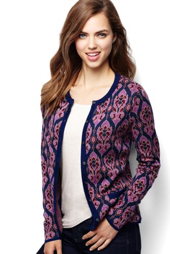 Women's Supima Pocket Cardigan Sweater - Purple Snow Heather Tapestry
