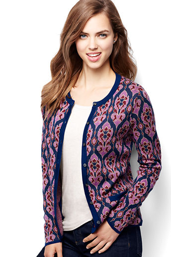 Women's Supima Pocket Cardigan Sweater - Purple Snow Heather Tapestry