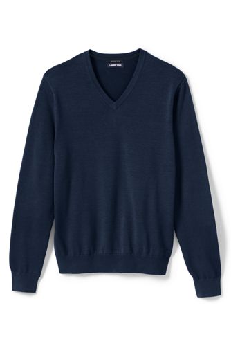 Men's Fine Gauge V-neck Sweater 