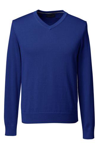 Men's Fine Gauge V-neck Sweater 