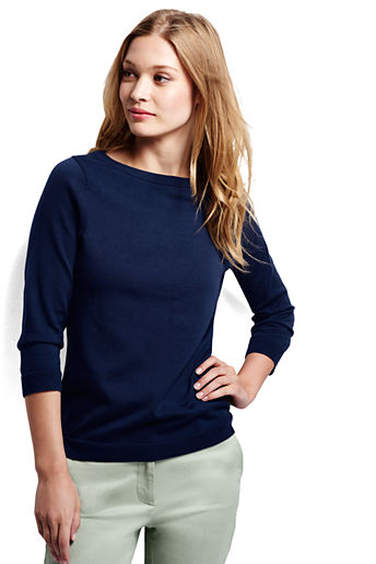 Women's Supima 3/4 Sleeve Sweater - Celestial Blue