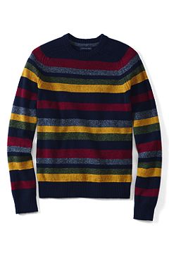 Multi Stripe Crewneck Lambswool Sweater 464021