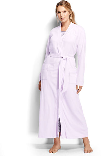 Women's Plus Size Cotton Robe - Pale Lilac