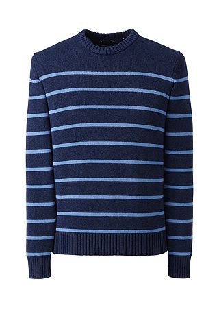 Drifter Cotton Stripe Crew Sweater 467899: Midnight Sky Heather