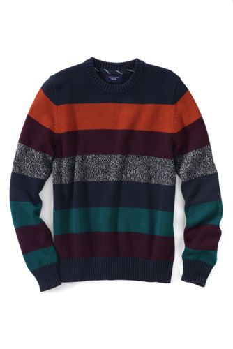 Men's Drifter Cotton Stripe Crewneck Sweater - Classic Navy Multi Stripe