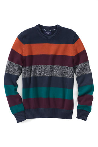 Men's Drifter Cotton Stripe Crewneck Sweater - Classic Navy Multi Stripe