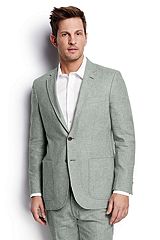 Linen Cotton Sport Coat 467962: Green