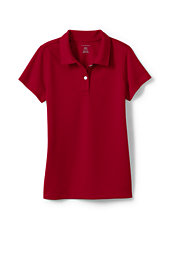 Girls Short Sleeve Poly Polo-Red,L