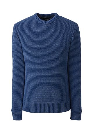 Cotton Drifter Horizontal Shaker Crew Sweater 482474: Sodalite Blue Heather