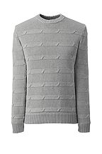 Lands' End Cotton Drifter Texture Chain Stripe Sweater