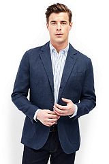 Linen Baird Mcnutt Houndstooth Sport Coat 481506: Navy / Blue