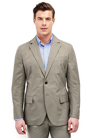 Stretch Poplin Sport Coat 481507: Khaki