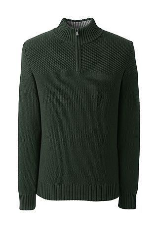 Cotton Drifter Half-zip Sweater 482486: Evergreen Forest