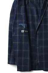 Linen Blazer 483734: Navy Plaid
